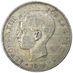 5 песет 1898 года Испания