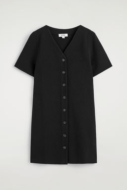 VESTIDO CORTO DE PUNTO MILANO CON BOTONES