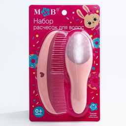 Расчёска детская, щётка для волос в наборе «Зайка Полли», розовый