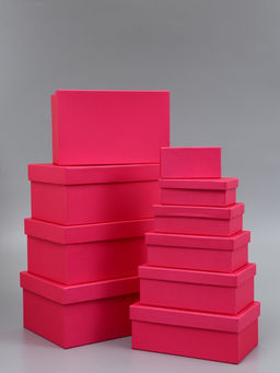 Набор подарочных коробок 10 в 1 «Фуксия», 30×19×12 - 12×6.5×4 см