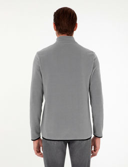 Gri Regular Fit Yar_m Fermuarl_ Polar Sweatshirt - Pierre cardin фото 5