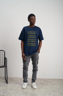 Футболка оверсайз унисекс " YOSHKAR-OLA" синий