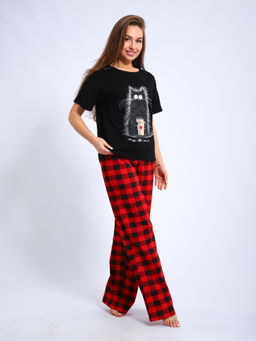 Пижама женская 1-245а (красный)