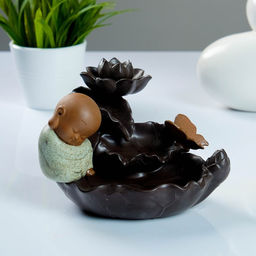 Подставка для благовоний TAKE IT EASY «Бабочка на лотосе», набор благовоний конусы, стелющийся дым, 14×16×12 см