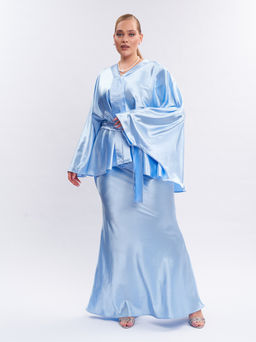 Атласная юбка TUB20637BLU15 - Артесса фото 2