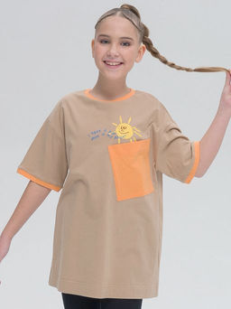 PELICAN, футболка для девочек, Песочный