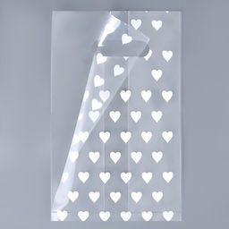 Цена за 20 шт. Пакет полиэтиленовый квадратный с вырубной ручкой, упаковка, "Сердечки", 25х35+16см ± 5% 60 мкм