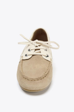 CONTRAST SUEDE LACE-UP LOAFERS - Zara фото 13