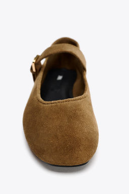 SPLIT SUEDE BALLERINAS - Zara фото 20