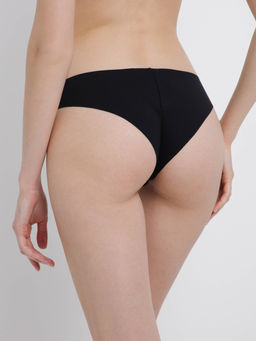 CONTE DOTS LBR 1544 Бесшовные трусы бразилиана с кружевом black - Conte elegant фото 2