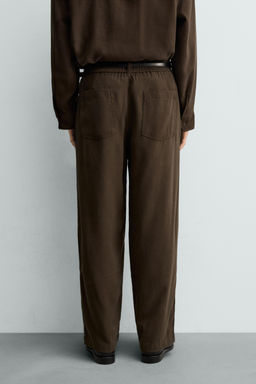 PANTAL?N FLUIDO RELAXED FIT / Marr?n - Zara фото 3