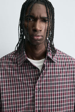 EMBROIDERED CHECK SHIRT - Zara фото 5