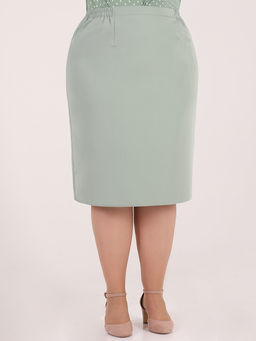 Юбка из хлопка и вискозы летняя больших размеров - Almond фото 4