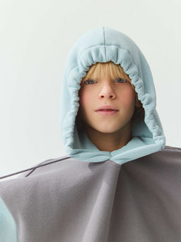 Худи колор блок Графит/Турмалин утепленное 7+