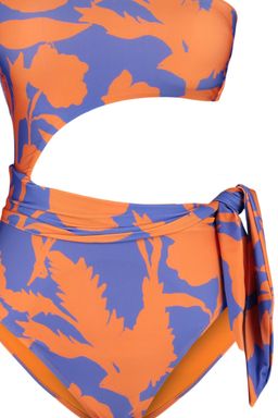 TRENDYOLMILLA Cicek Desenli Tek Omuz Cut Out/Pencereli Regular Mayo TBESS22MA0197 фото 7