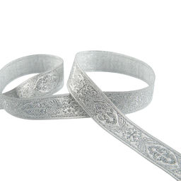 Лента жаккардовая 25 мм Gamma TRJ-65 металл. 10 м отделочная(галун православный)