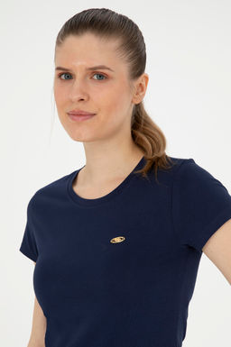 Футболка U. S. Polo Assn женская с круглым вырезом темно-синяя - U.s. polo assn фото 9