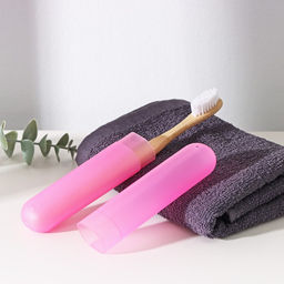 Цена за 4 шт. Футляр для зубной щётки Доляна, 20 см, розовый фото 4