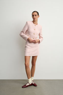 Жакет укороченный из твида с клапанами - Mollis фото 2