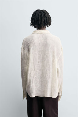 100% CRINKLED LINEN SHIRT - Zara фото 3
