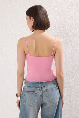 Pembe Dantel Detayl? Fitted/Vucuda Oturan Orme Atlet TWOSS25AL00012