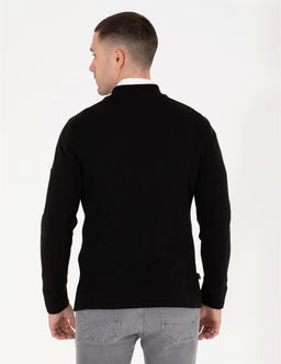 Siyah Slim Fit Fermuarl_ Triko H_rka - Pierre cardin фото 5