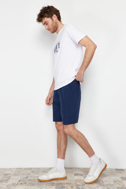 TRENDYOL MAN Lacivert Regular Fit Paper Touch Yumusak Tuseli Beli Bagc?kl? Sort Bermuda TMNSS24SR00006 - Trendyolmilla фото 3