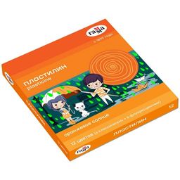 Пластилин ГАММА "Оранжевое солнце" 12цв., стек (130520204) 6 классич., 6 флуор.