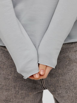 Женский лонгслив из футера 2-х нитки Lingeamo серебристый ВК-25 (61)  фото 8