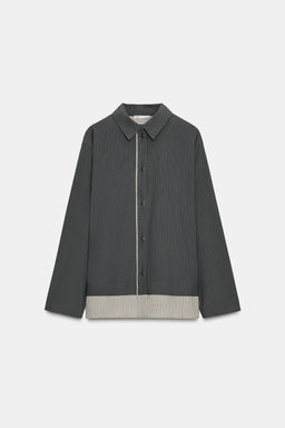 CONTRAST STRIPED VISCOSE BLEND SHIRT - Zara фото 9