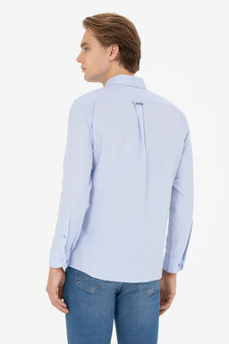 Мужская синяя рубашка с длинным рукавом - U.s. polo assn фото 12