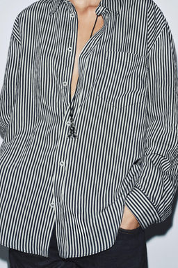 STRIPED FLOWING SHIRT ZW COLLECTION - Zara фото 4