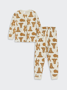 Bisiklet Yaka Uzun Kollu Bask?l? Erkek Bebek Pijama Tak?m?