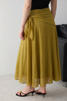 Ya_ Ye_ili Ba_lama Detayl_ Astarl_ Uzun Maxi Etek TWOSS26ET00196 - Trendyolmilla фото 8