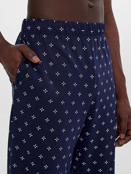 Комплект домашний мужской синий с узором