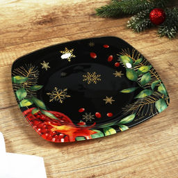 Тарелка плоская новогодняя «Зимние истории», 20×20 см