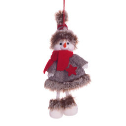 Изделие декоративное "Снеговик в шубке", L8 W5 H19 см, 4в.
