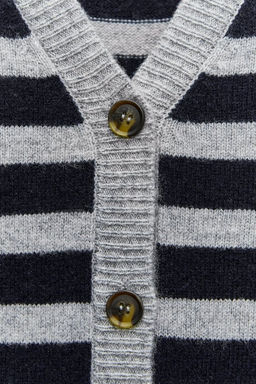 STRIPED KNIT CARDIGAN 100% WOOL - Zara фото 12