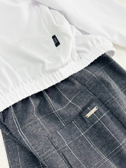 Комплект лонгслив с брюками 22-0077|7971 белый|графит - Mini maxi фото 2