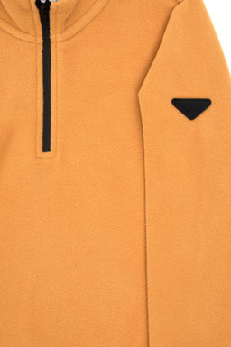 Erkek _ocuk Yar_m Fermuarl_ Camel Polar Sweatshirt