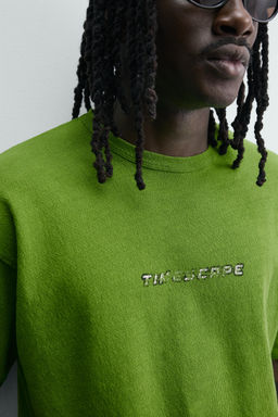 CAMISETA RELAXED FIT ESTAMPADOS LAVADOS / Verde
