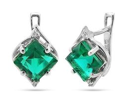 Серьги из серебра аквамарин выращ., Гликерия