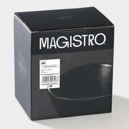 Салатник Magistro Carbon, 300 мл, 12×10.5 см, фарфор, чёрный