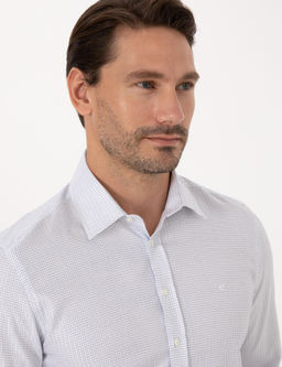 Beyaz Slim Fit %100 Pamuk Kareli G_mlek - Cacharel фото 2