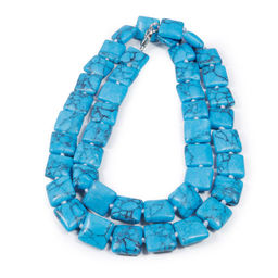 Бусы из камня Бирюза квадратики притягивает счастье и изобилие