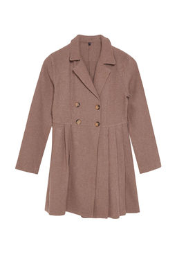 Kahverengi Pileli Dugmeli Mini Dokuma Elbise TWOAW24EL00338 - Trendyolmilla фото 12