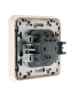Выключатель проходной, серия Circular, 10 А, одноклавишный, скрытый монтаж, белый