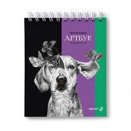 Светоч А307 Артбук (Скетчбук), блок чёрный, жесткая подложка, 120 г/м2 175*200 мм на гребне 30 л. 2 шт. Нуар 01942  фото 6