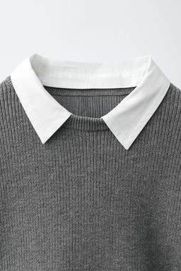 JERSEY PUNTO CUELLO DESMONTABLE / Gris - Zara фото 7