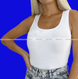 Цена за 1 шт. Майки женские Miss Emma Турция однотонные арт.121 БЕЛЫЕ